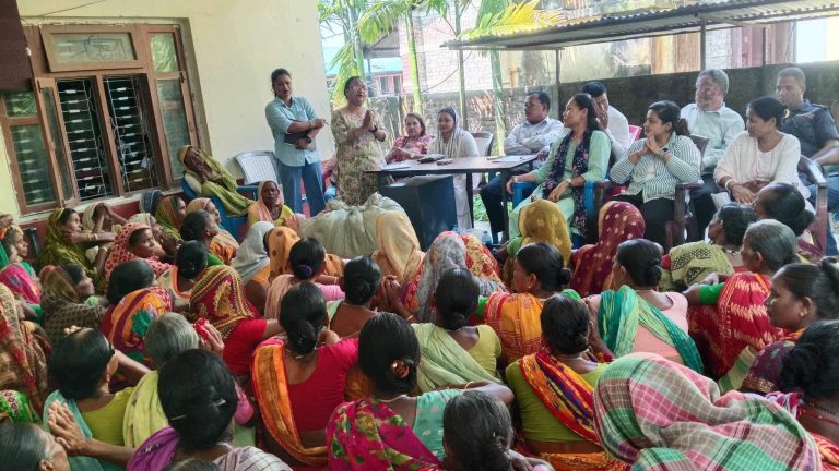 Distribution of the relief materials for flood victims at Kachankawal RM.